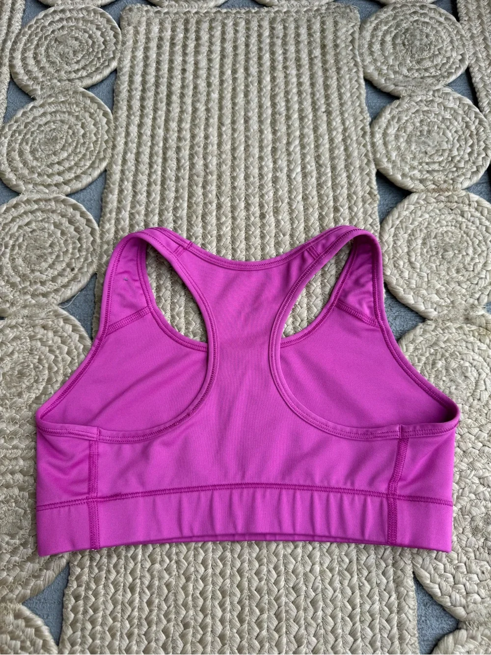 Nike Pro Pink Neon Green Swoosh Athletic Sports Bra Size S